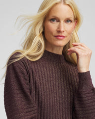 Chico's | Metallic Ribbed Pullover/ Night Bloom