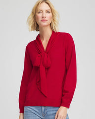 Chico's | Bow-Detailed Sweater/ Carmine Red