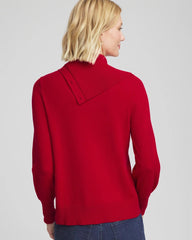 Chico's | Button Envelope Neck Sweater/ Carmine Red