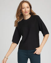 Chico's | Dolman Sleeve Crew Neck Pullover Sweater/ Black