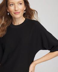 Chico's | Dolman Sleeve Crew Neck Pullover Sweater/ Black