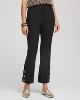 Chico's | Bi-Stretch Flared Button-Hem Cropped Pants/ Black