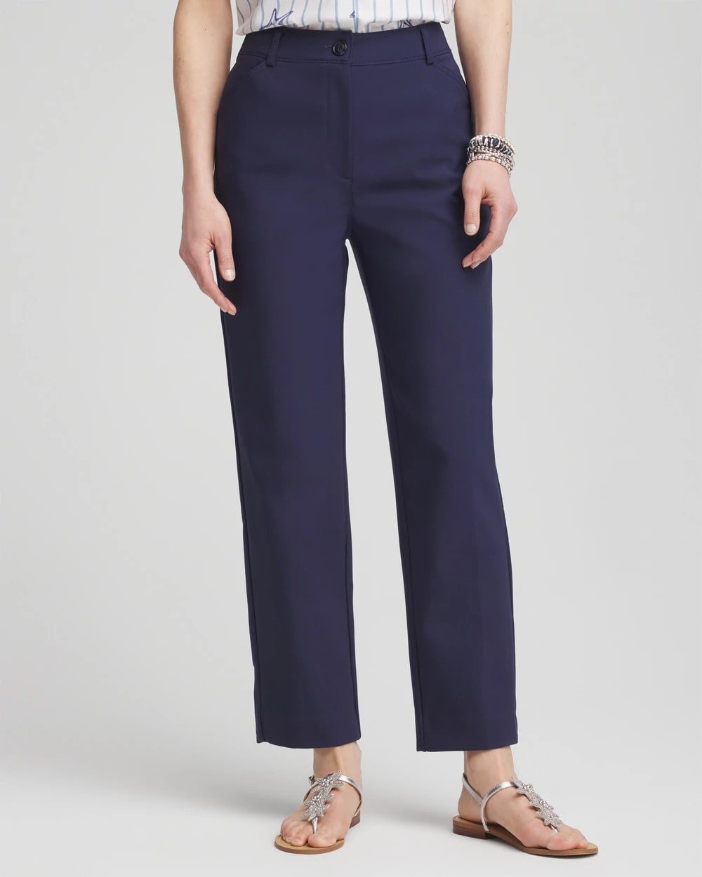 Chico's | Fly Front Ankle Pants/ Passport Blue