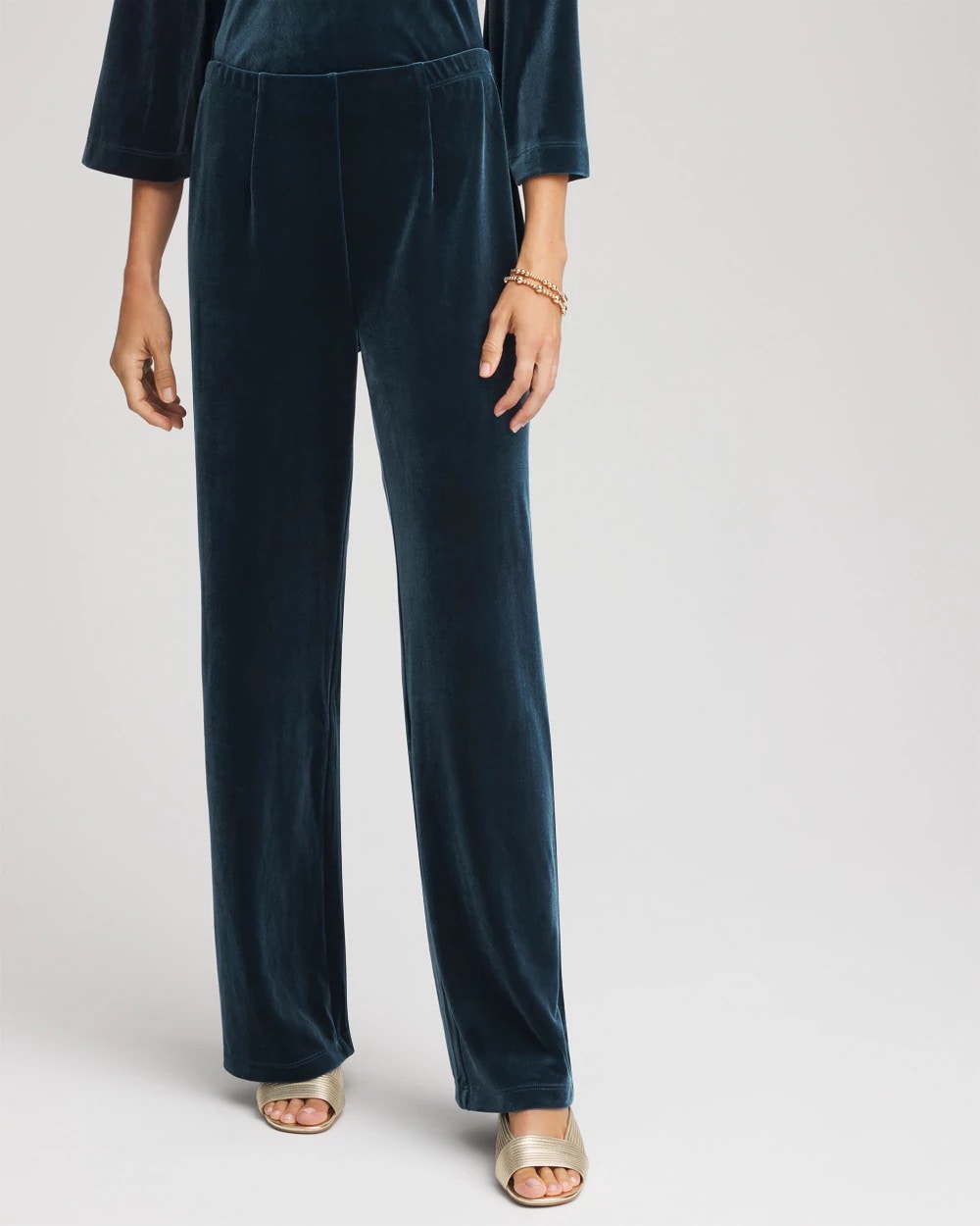 Chico's | Travelers™ Velvet No Tummy Pants/ Teal Shadow