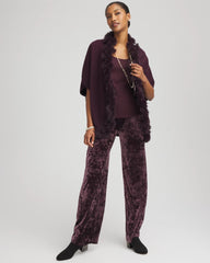 Chico's | Crushed Velvet Wide-Leg Pants/ Night Bloom