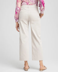Chico's | Stretch Sateen Straight Cropped Pants/ Smokey Taupe