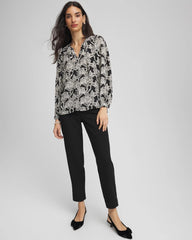 Chico's | Matelassé Slim Tapered Ankle Pants/ Black