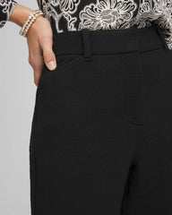 Chico's | Matelassé Slim Tapered Ankle Pants/ Black