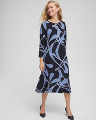 Chico's | Travelers™ Abstract Midi Dress/ Travelers India Ink