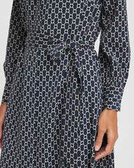 Chico's | Chain Print Maxi Shirtdress/ Passport Blue