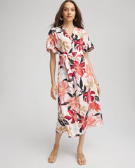 Chico's | Tonal Floral Ruffle-Sleeved Midi Dress/ Multi