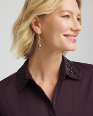 Chico's | Sequin Collar Midi Shirtdress/ Night Bloom