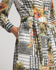 Chico's | Artisanal Floral Print Maxi Shirtdress/ Ecru