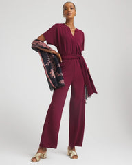 Chico's | Belted Dolman-Sleeve Jumpsuit/ Deep Chianti