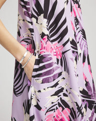 Chico's | Zenergy® Floral Palms Lightweight Midi Dress/ Violet Aura
