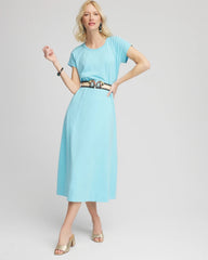 Chico's | Short-Sleeved Maxi Dress/ Paradiso Blue