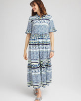 Chico's | Flutter-Sleeved Maxi Dress/ Seaport Blue