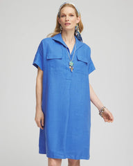 Chico's | High-low Linen Shirtdress/ Blue Pearl