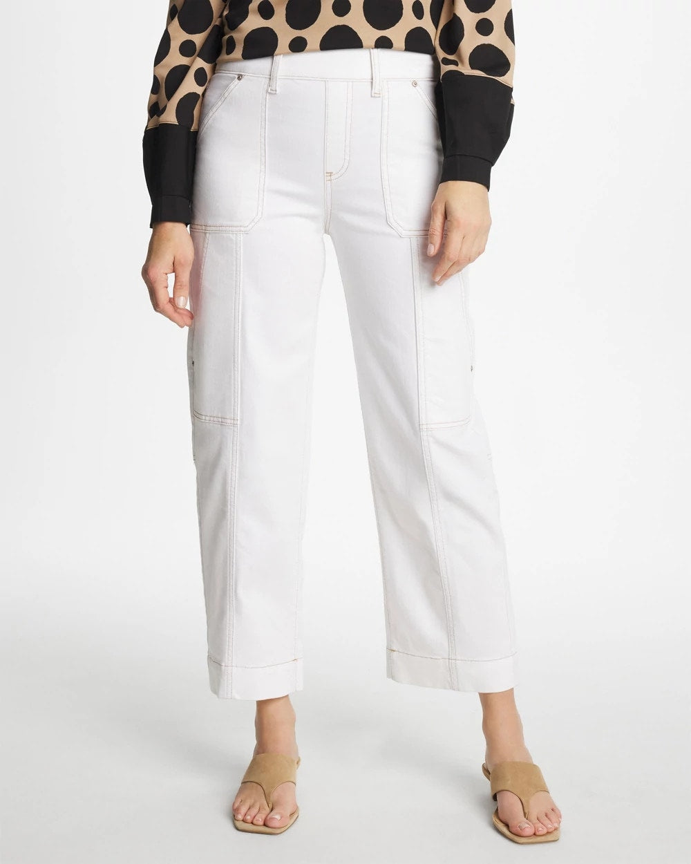 Chico's | Utility Wide Pull-On Crop Jeans/ Alabaster
