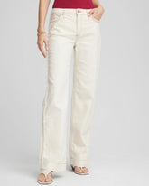 Chico's | Sea Salt High-Rise Frayed Jeans/ Natural Seeded