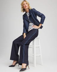 Chico's | Frayed High-Rise Wide-Leg Jeans/ Cedar Rinse