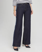 Chico's | Petite Frayed High-Rise Wide-Leg Jeans/ Cedar Rinse