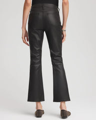 Chico's | Coated Girlfriend Cropped Flared Jeans/ Black