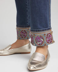 Chico's | Embellished Pull-On Slim Ankle Jeggings/ Buttercup Indigo