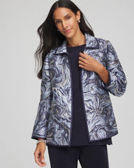 Chico's | Travelers™ Jacquard Swirl Jacket/ Travelers India Ink