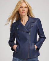 Chico's | Faux Leather Moto Jacket/ Pacific Rim