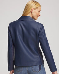 Chico's | Faux Leather Moto Jacket/ Pacific Rim
