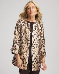 Chico's | Travelers™ Collection Animal Jacquard Jacket/ Deep Taupe