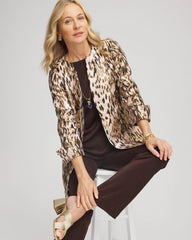 Chico's | Travelers™ Collection Animal Jacquard Jacket/ Deep Taupe