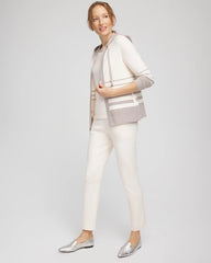 Chico's | Zenergy® Luxe Metallic Striped Sweater/ English Cream