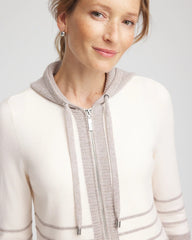 Chico's | Zenergy® Luxe Metallic Striped Sweater/ English Cream