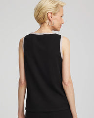 Chico's | Zenergy® Luxe Metallic Trim Tank/ Black