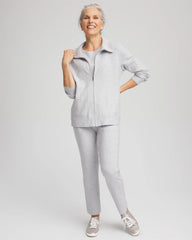 Chico's | Zenergy® Luxe Diamante Zip Cardigan/ Frosted Gray Heather