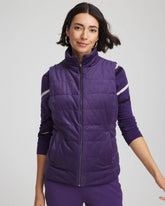 Chico's | Zenergy® Reversible Velvet Puffer Vest/ Purple Elixir