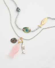 Chico's | Chico's Originals White Jade Ocean Necklace/ Silver