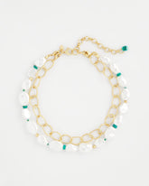 Chico's | Pearlescent Goldtone Collar Necklace/ Pearl