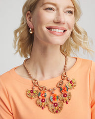 Chico's | Tropical Floral Bib Necklace/ Multi