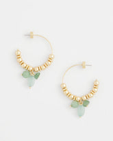 Chico's | No Droop® Gem Beaded Hoop Earrings/ Gold