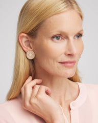Chico's | No Droop® Enamel Clip-On Earrings/ Pink