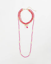 Chico's | Convertible Beaded Pendant Necklace/ Pink