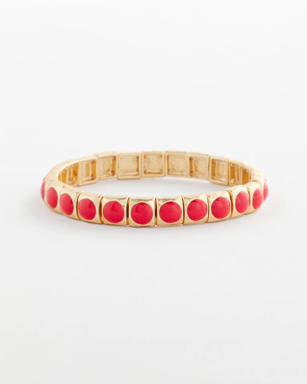 Chico's | Bold Orange Goldtone Stretch Bracelet/ Orange