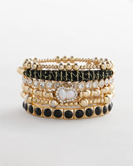 Chico's | Thread Wrapped Cuff Bracelet/ Black/Gold