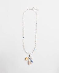 Chico's | Seashell Beaded Pendant Necklace/ Multi
