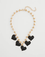 Chico's | Black Heart Drop Off Necklace/ Black