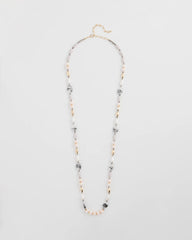 Chico's | Pink Art Deco Beaded Necklace/ Pink