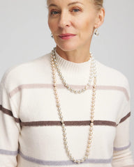 Chico's | Art Deco Beaded Necklace/ Pink